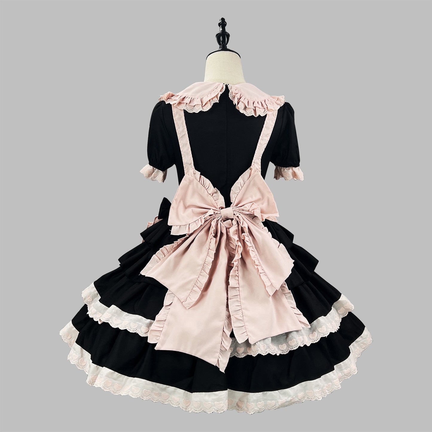 Black Pink Elegant Sweet Lolita OP Dress | Runaway Princess Maidcore