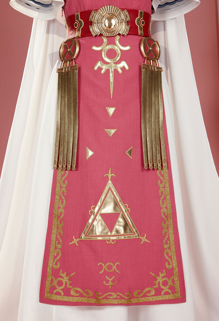 Princess Zelda Cosplay Costume Dress with Tank Coat and Cloak