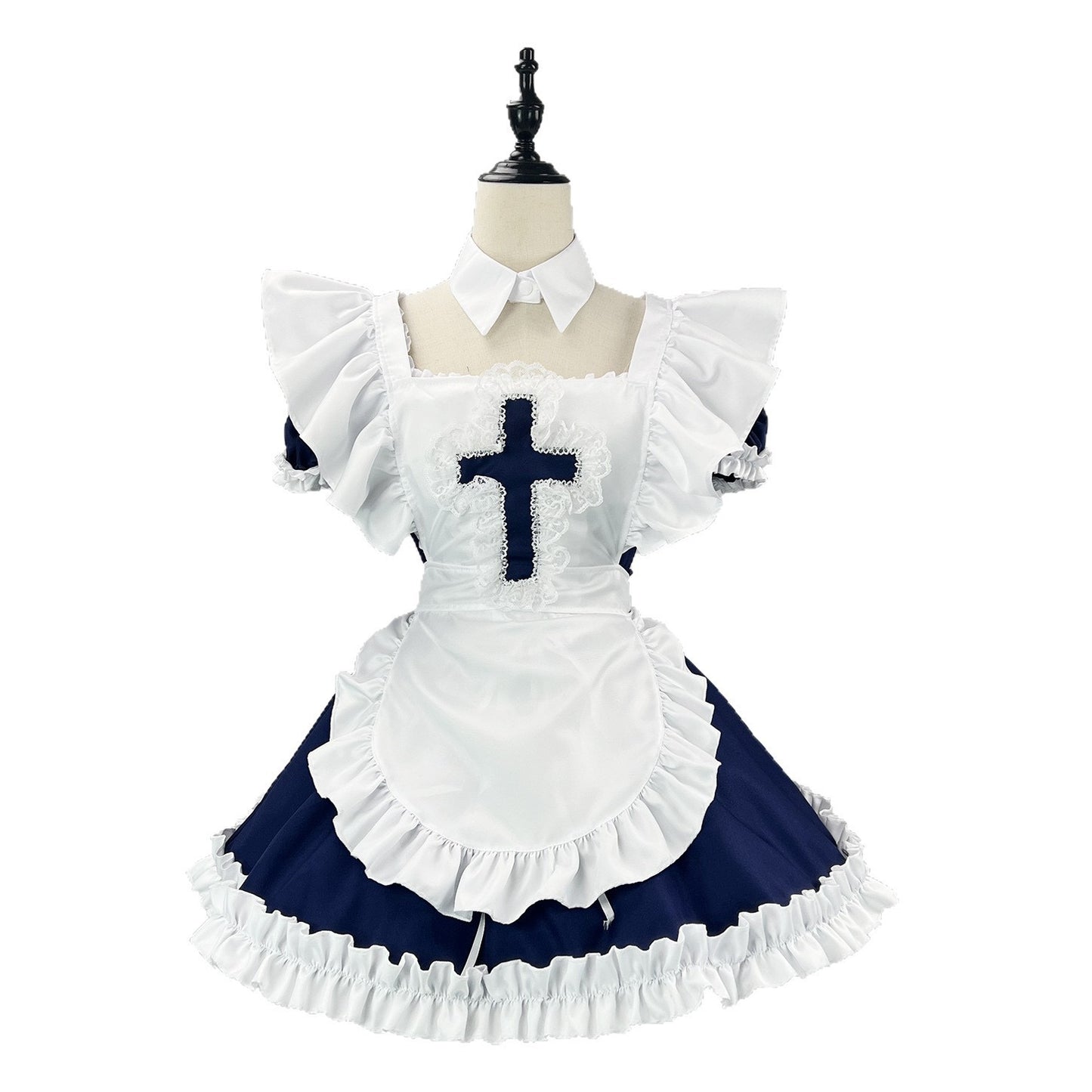 2025 New Maid Cosplay Dress: Classic Black & White Lolita Style Serving Outfit