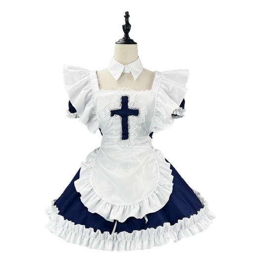 2025 New Maid Cosplay Dress: Classic Black & White Lolita Style Serving Outfit