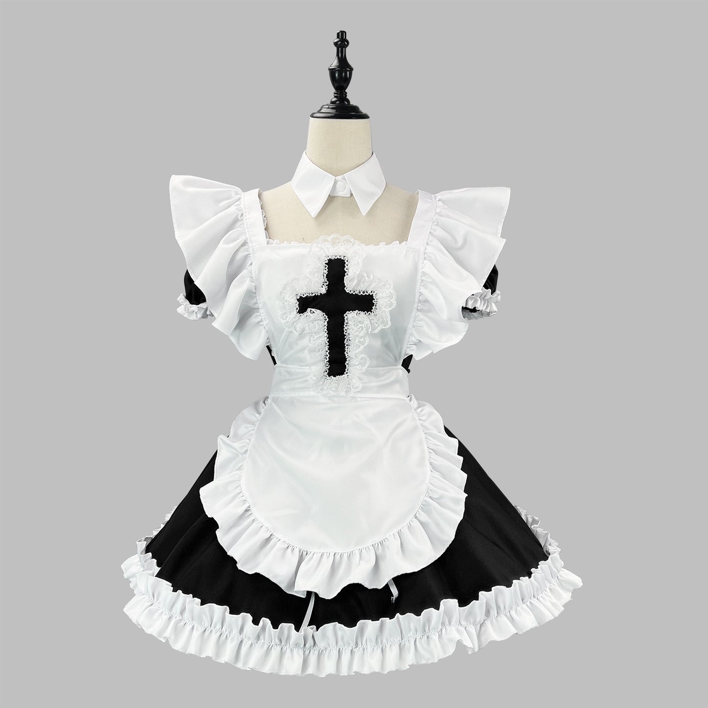 2025 New Maid Cosplay Dress: Classic Black & White Lolita Style Serving Outfit