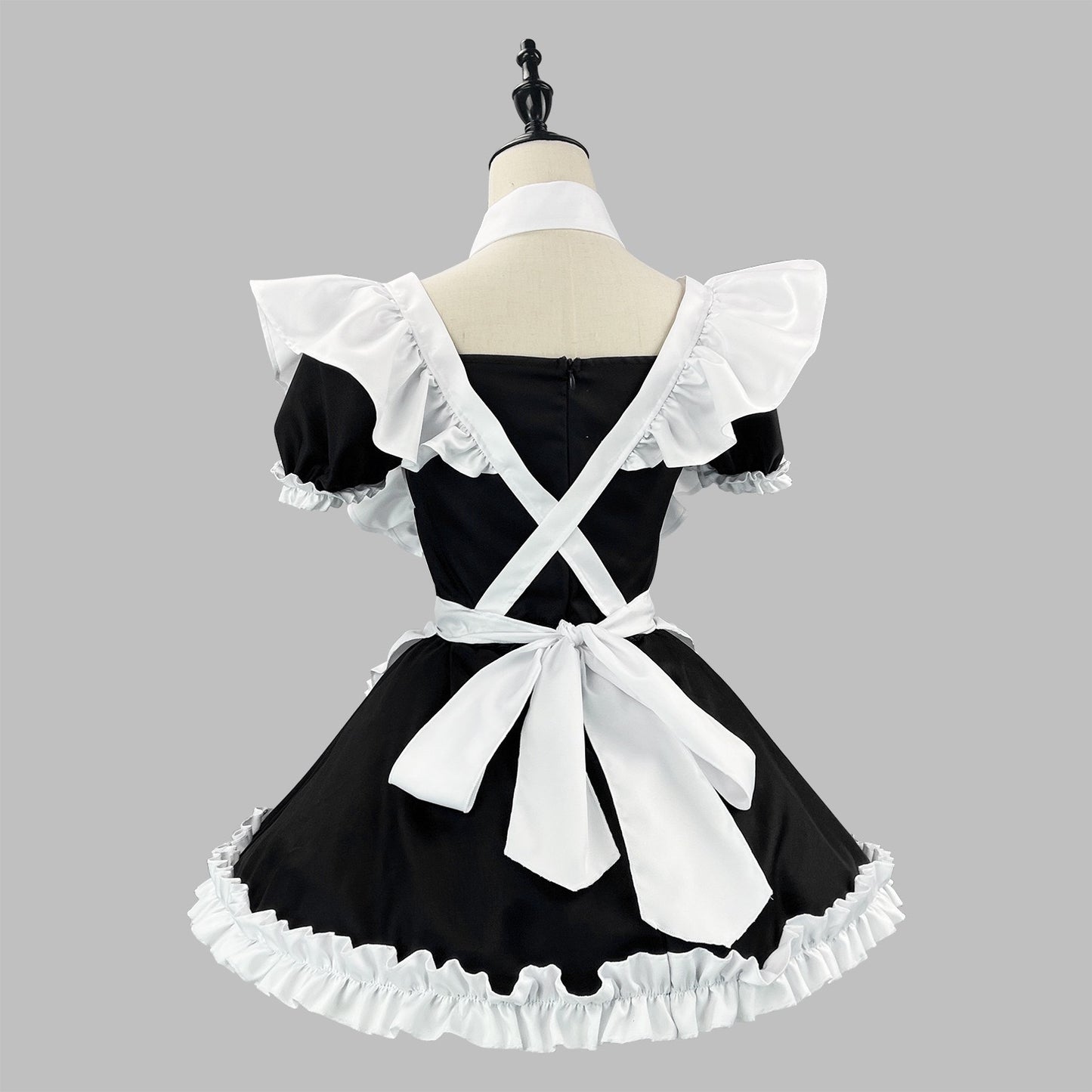 2025 New Maid Cosplay Dress: Classic Black & White Lolita Style Serving Outfit