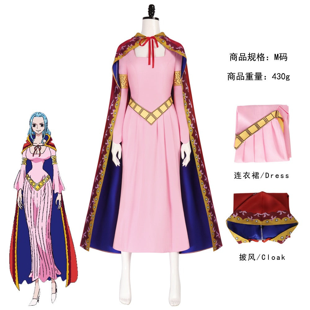 Princess Vivi Cosplay Costume Full Outfit | One Piece Anime Cos Dress for Convention, Halloween