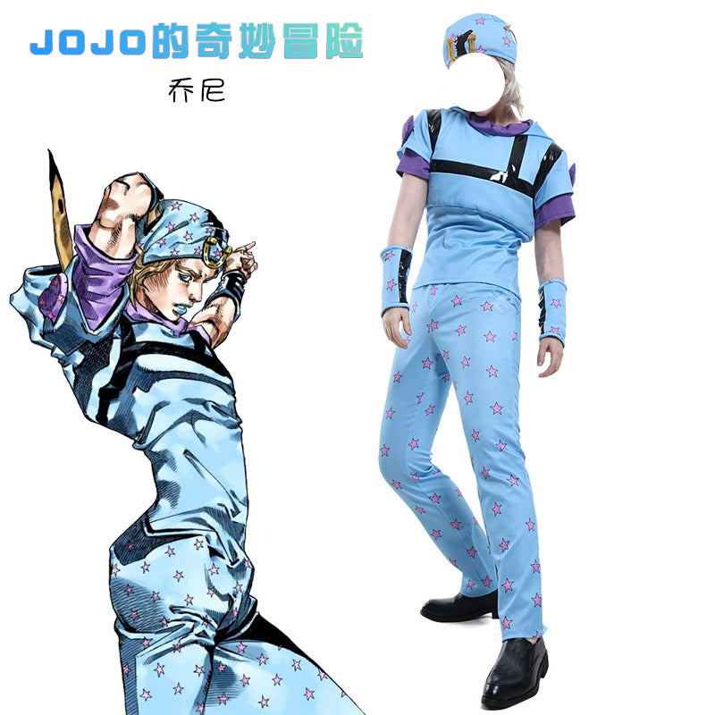 Johnny Joestar Battle-Damaged Cosplay Set: Tattered Cape + Fingerless Gloves）