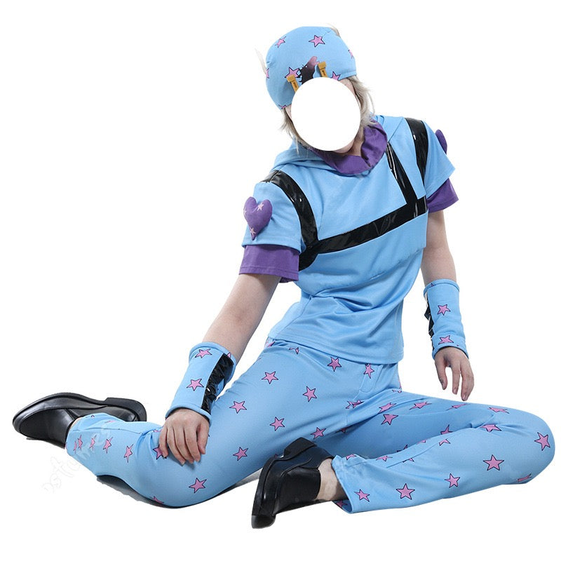 Johnny Joestar Battle-Damaged Cosplay Set: Tattered Cape + Fingerless Gloves）