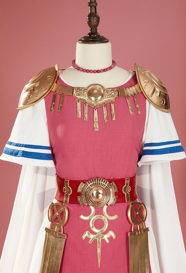 Princess Zelda Cosplay Costume Dress with Tank Coat and Cloak